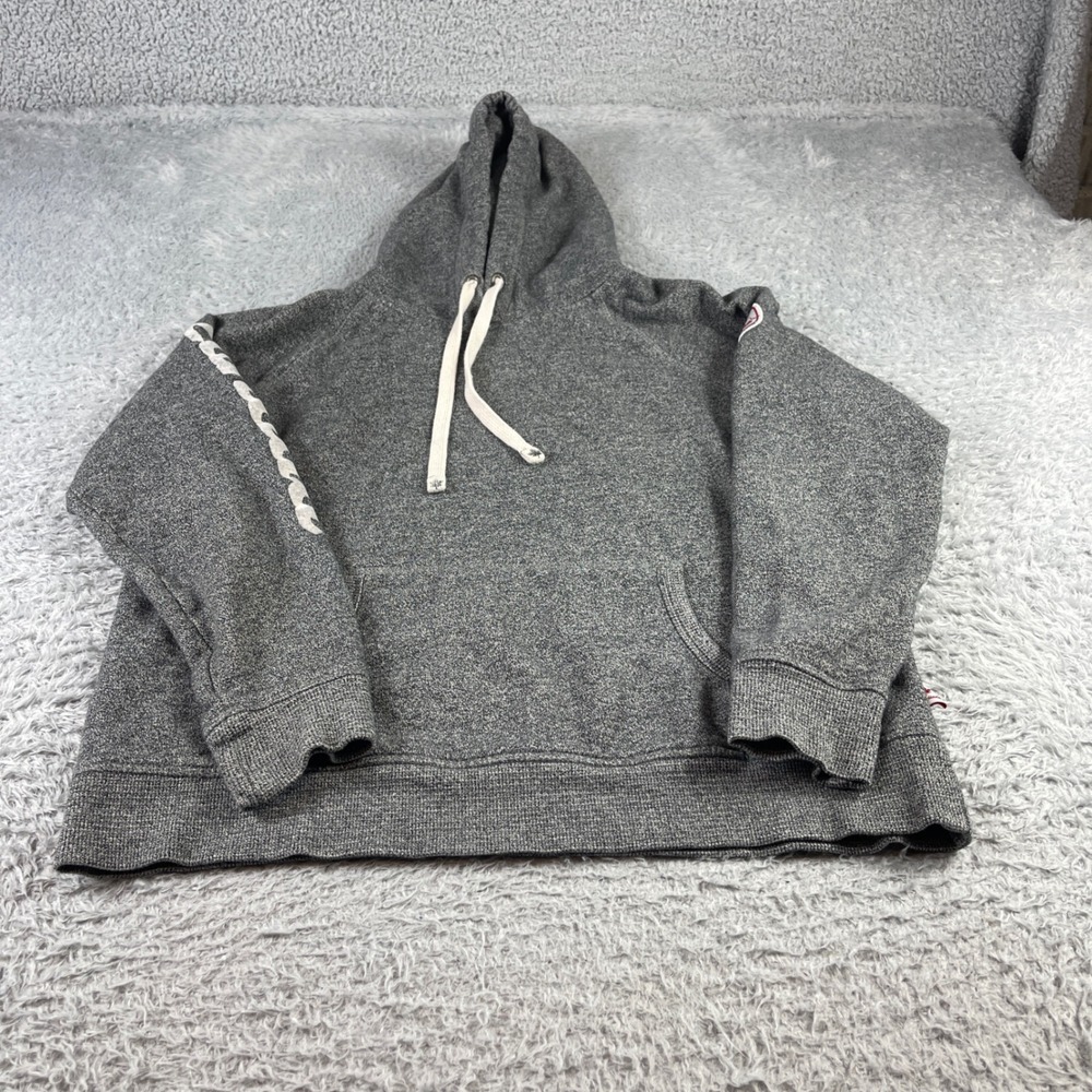 Canadiana Mens Gray Canada Graphic Sleeve Pullover Hoodie Sweatshirt Size Large